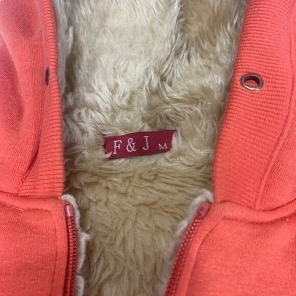 F & J Faux Fur Hoodie in Orange | Size M - Picture 3 of 4